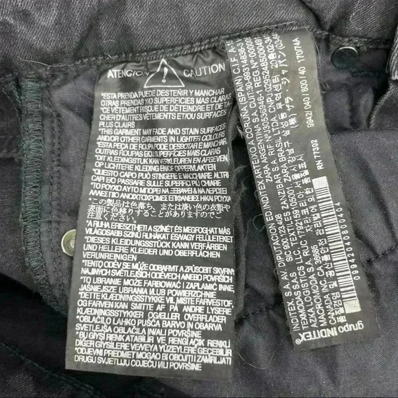 Zara Woman Premium Denim Black Skinny Distressed Jeans Size 8 - Picture 10 of 12